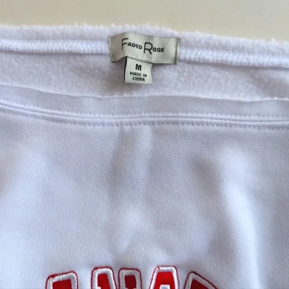 Faded Rose Los Angeles & Cherry Graphic Off-shoulder Long Sleeve Sweatshirt sz M - Picture 4 of 8